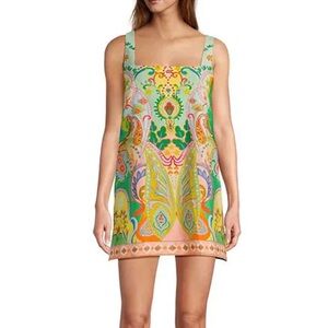 Antonio Melani Eliana Printed Linen Square Neck Sleeveless Dress